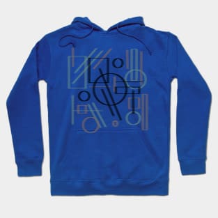 Brown blue geometric pattern paint Hoodie